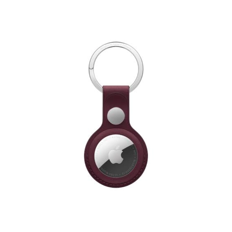 AirTag FineWoven Leather Secure Holder with Key Ring Burgundy