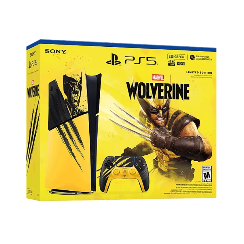 PlayStation 5 Digital Edition Marvel’s Wolverine Battle Yellow Limited Edition Bundle (825GB)